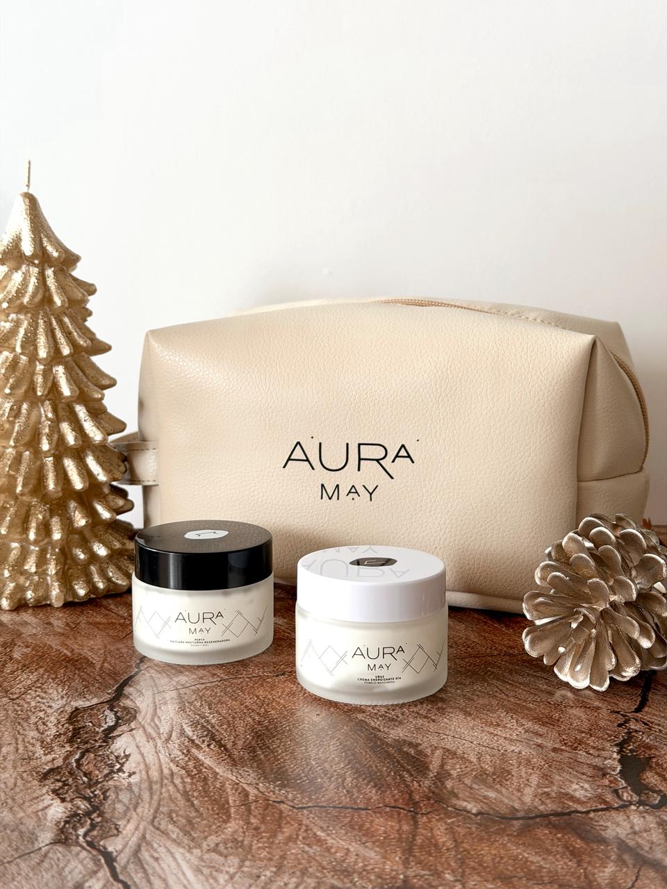 Pack Navidad Duo Cremas 20% OFF + Cosmetiquero Aura May