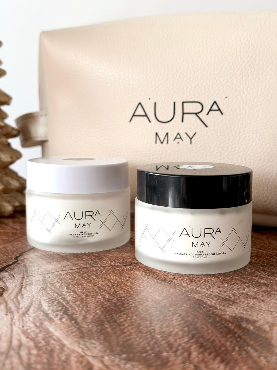 Pack Navidad Duo Cremas 20% OFF + Cosmetiquero Aura May